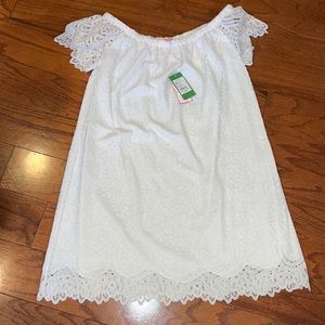 Lilly Pulitzer white lace off the shoulder dress